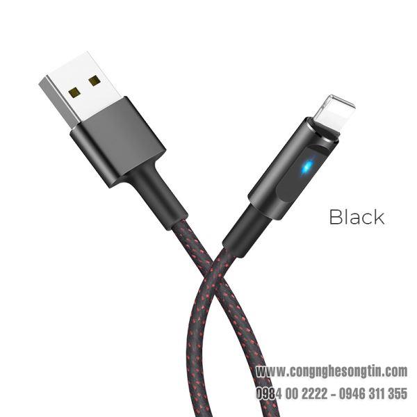 hoco-day-cap-sac-nhanh-tu-ngat-u47-cong-lightning-co-den-led-120cm