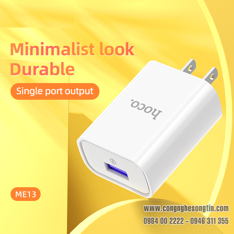 Cóc sạc nhanh Hoco ME13 22.5W 1 cổng USB