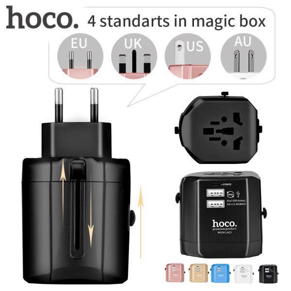 hoco-ac3-4-in-1-dual-usb-ports-uk-us-eu-au-convenient-converter-charger-power-adapter-24a-fast-charging-for-150-countries